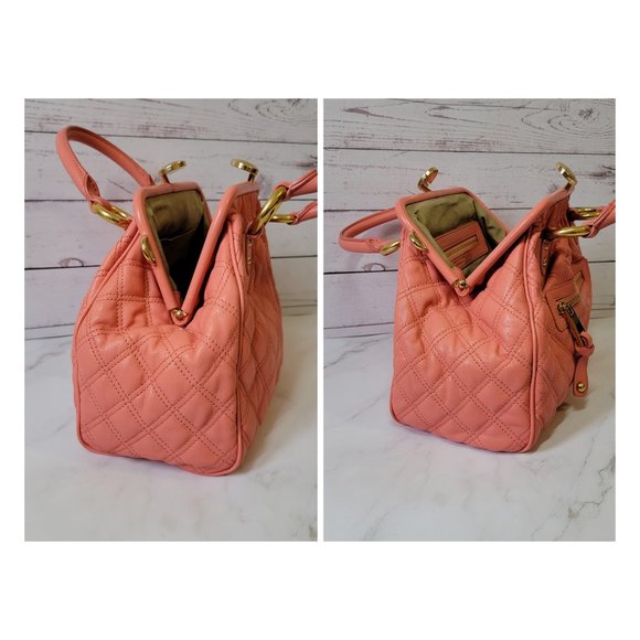 Marc Jacobs Quilted Leather Mini Stam Shoulder Bag FLAMINGO - Picture 5 of 11